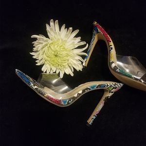 Clear high heel sandals